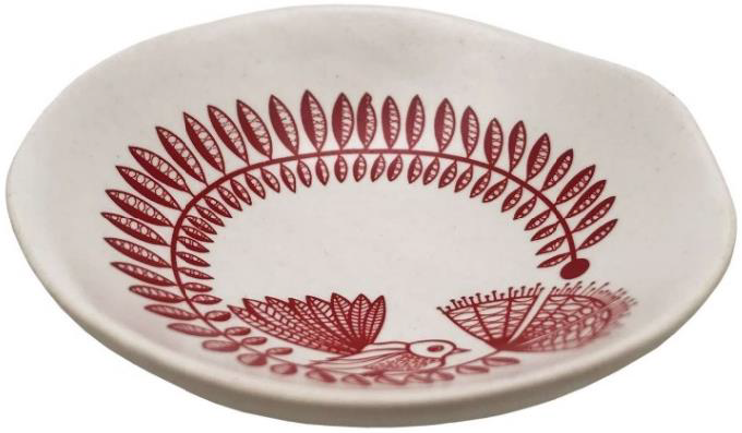 Jo Luping red fantail &amp; pōhutukawa 7cm porcelain bowl