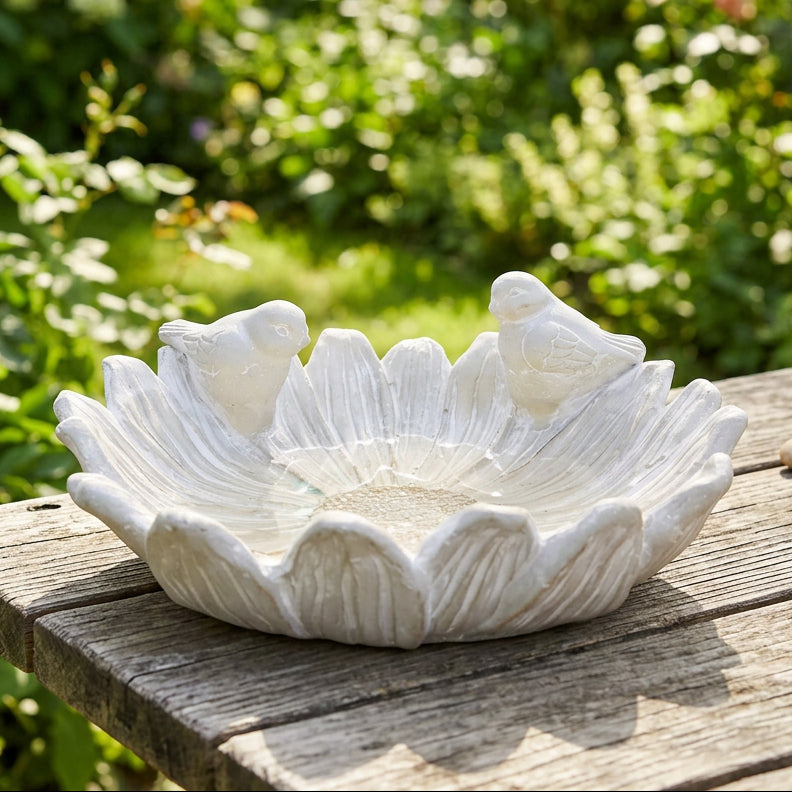 Bird Water Bath Large, rustic cement bird bath - RAPT ONLINE