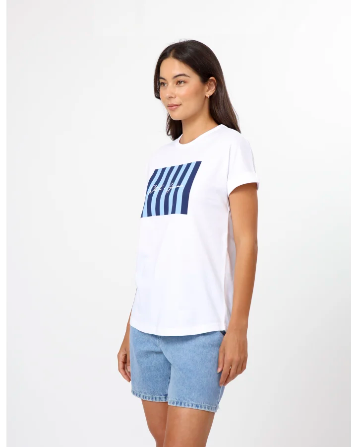 Stella + Gemma Stripes Blue Soho Cuff Tee