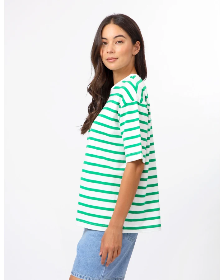Stella + Gemma Emerald & White Porter Tee