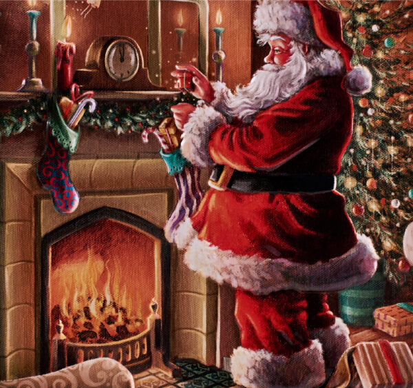 Santa by the Fire Shortbread Biscuit Tin 400g