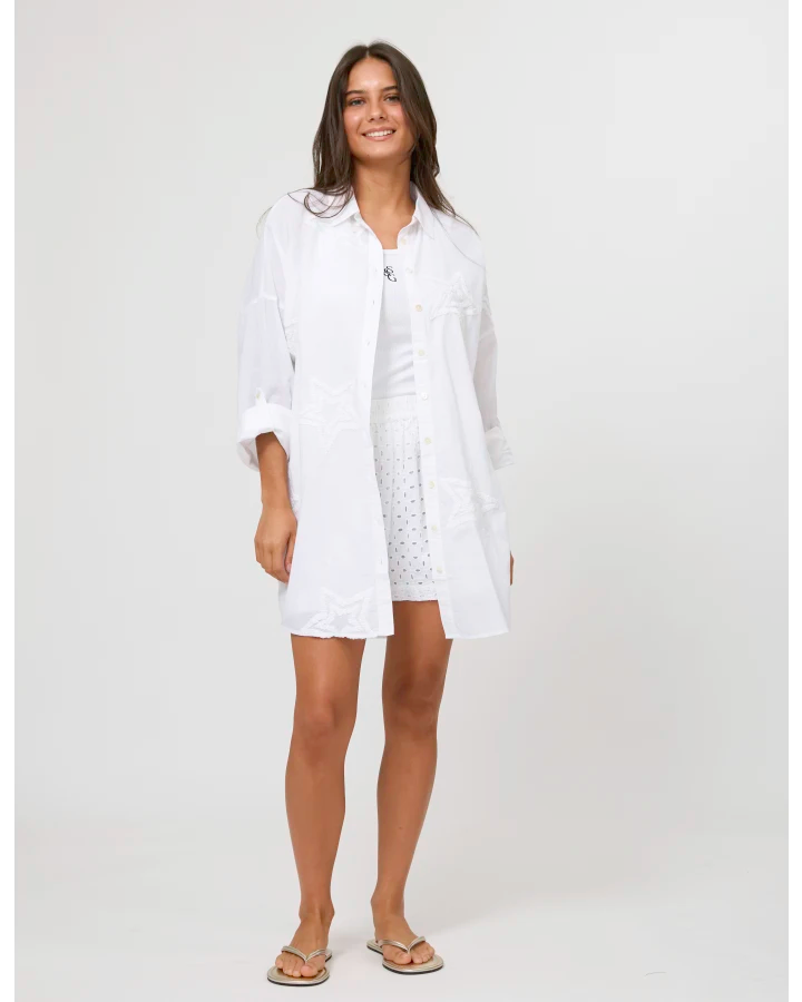 Stella + Gemma White Star Cabana Shirt