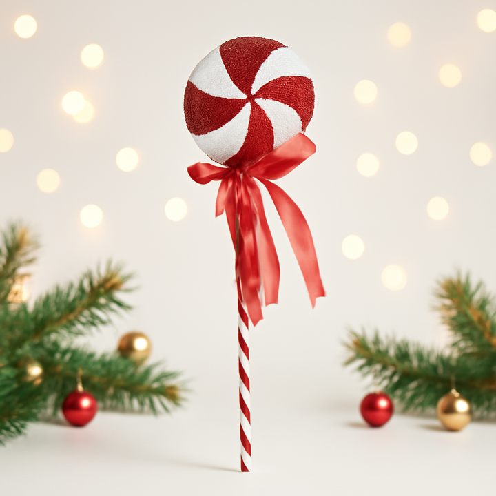 Red & White Lollipop Pick 60cm
