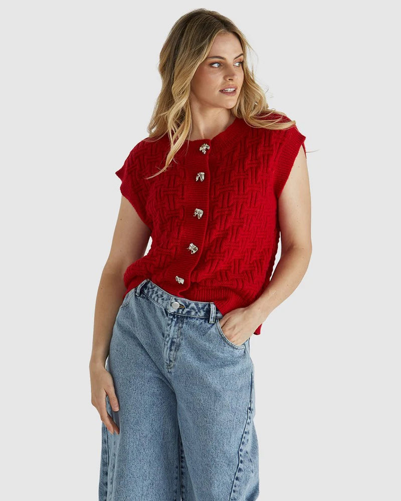 RED ZADIE VEST