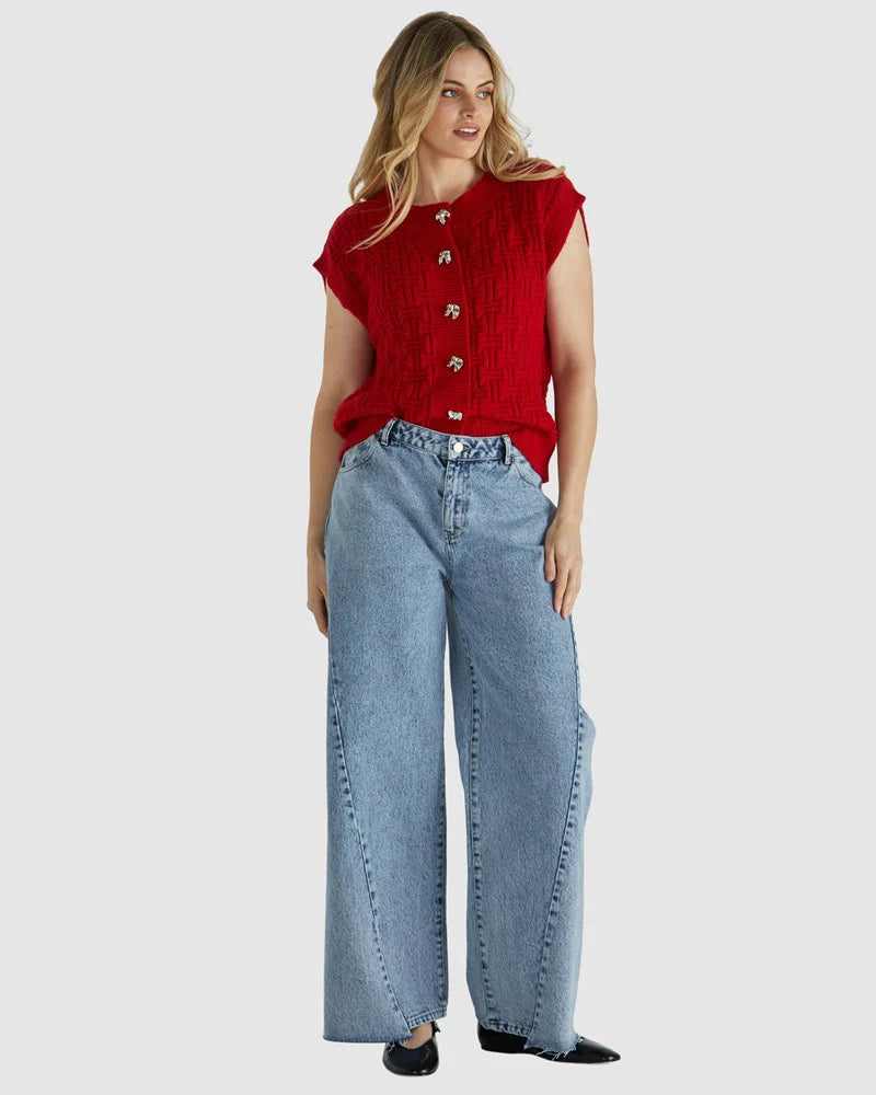 RED ZADIE VEST