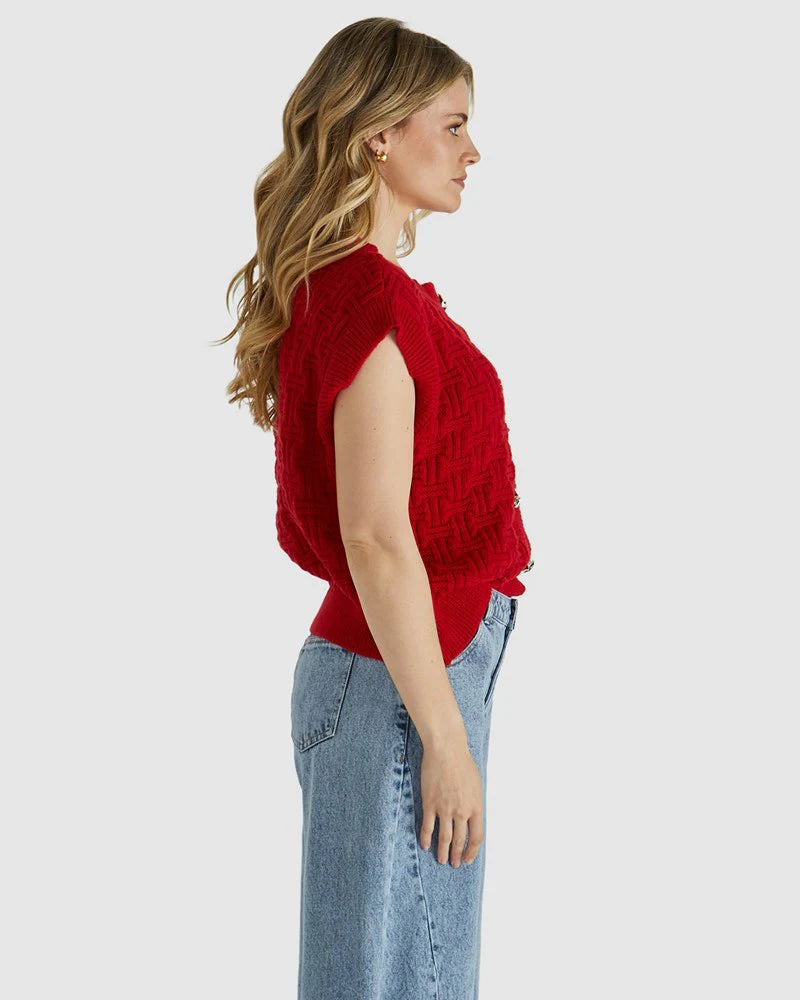 RED ZADIE VEST