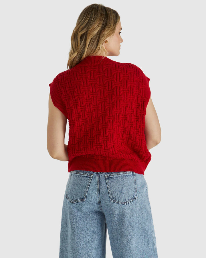 RED ZADIE VEST