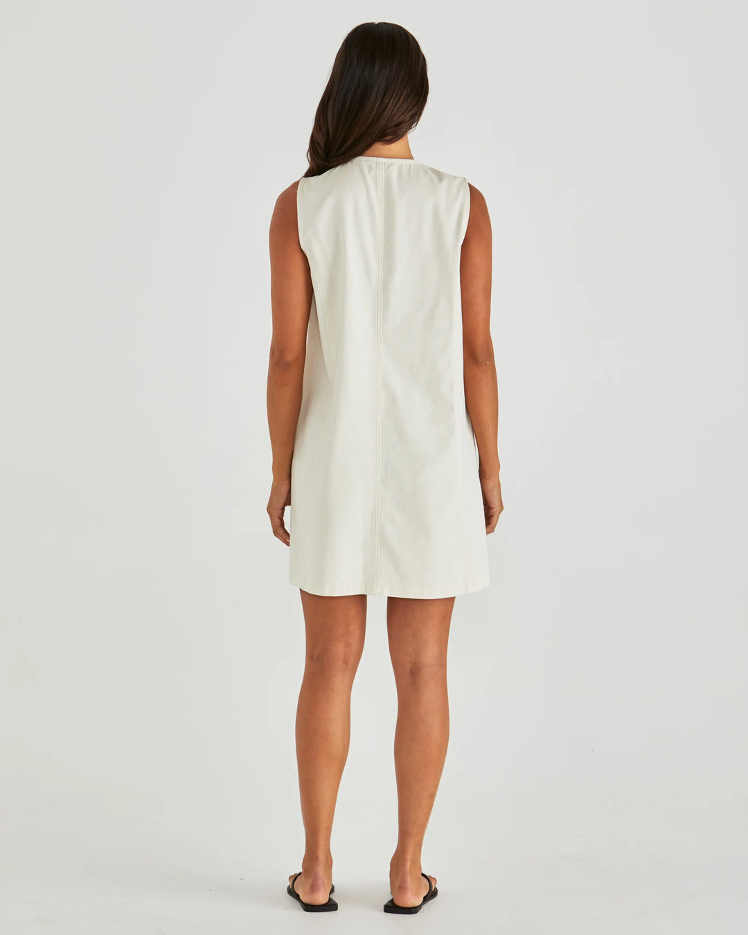 Sass Sabine White Denim  Dress