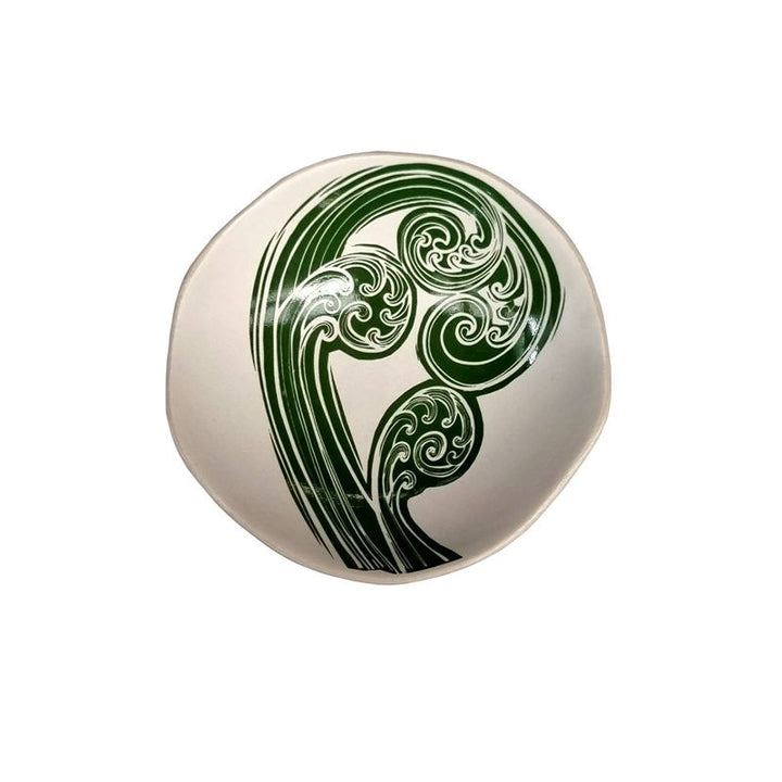 Jo Luping Ponga Green &amp; White 7cm Porcelain Bowl
