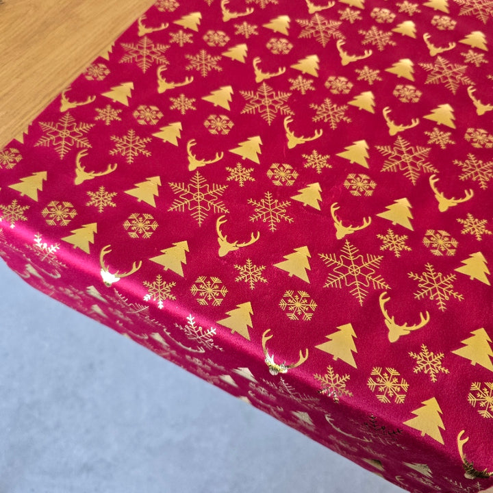 200cm Red Reindeer Table Runner Roll