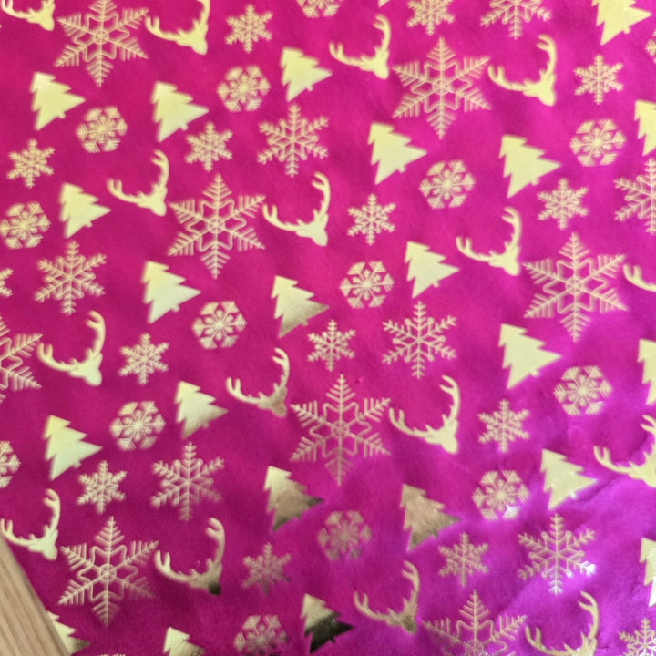 200cm Red Reindeer Table Runner Roll