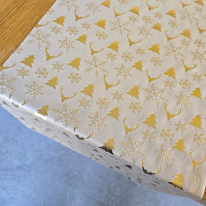 200cm Gold Reindeer Table Runner Roll