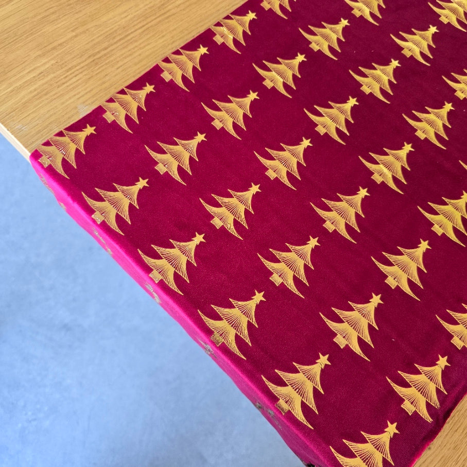 200cm Red Tree Table Runner Roll