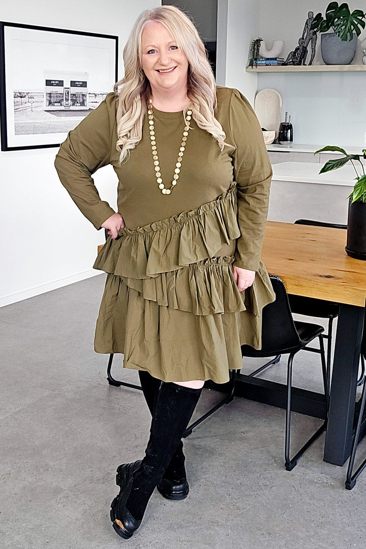Curate Khaki The Other Side Dress