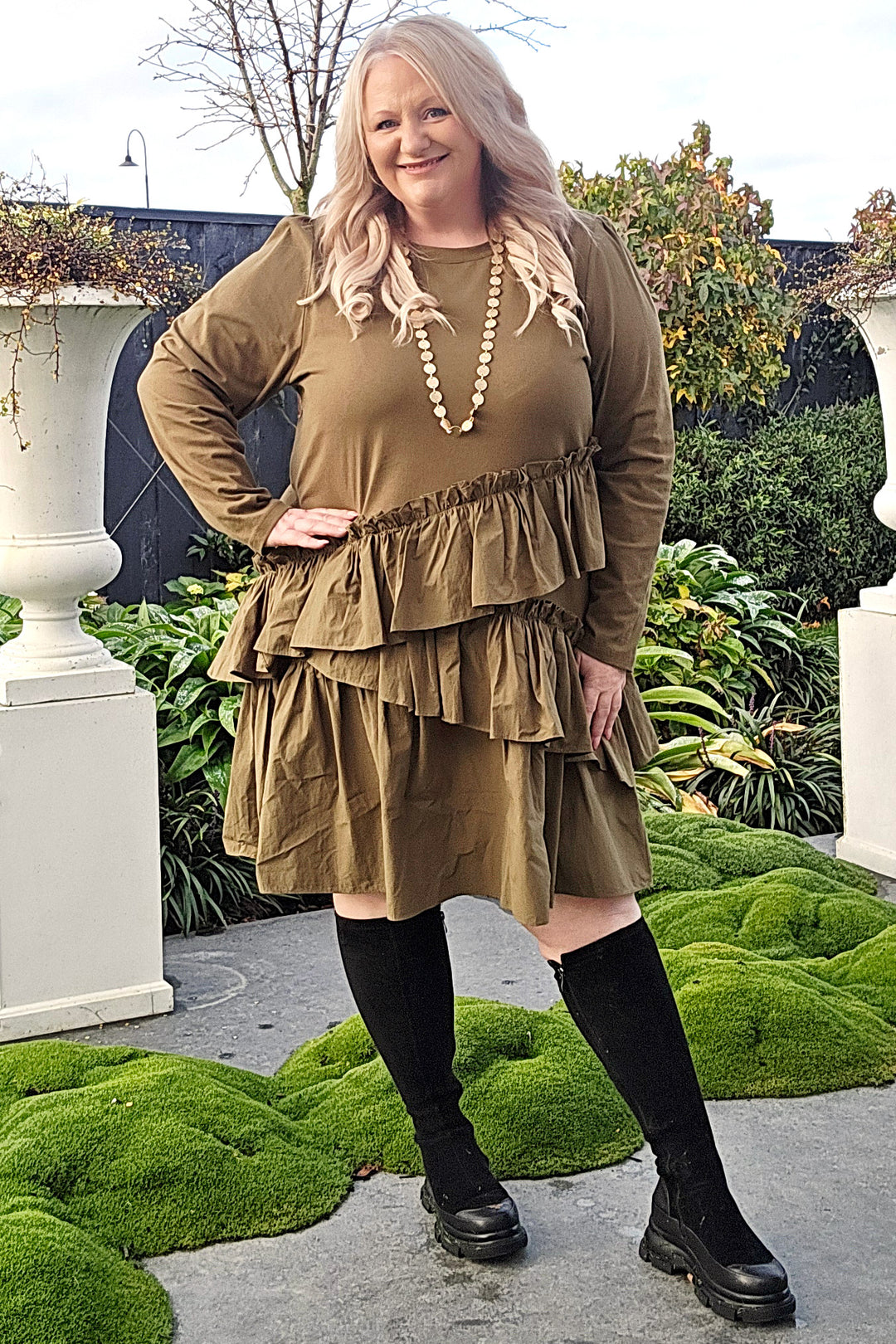 Curate Khaki The Other Side Dress