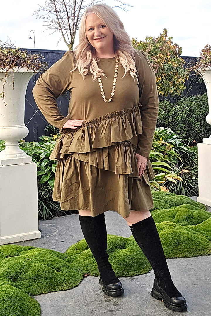Curate Khaki The Other Side Dress