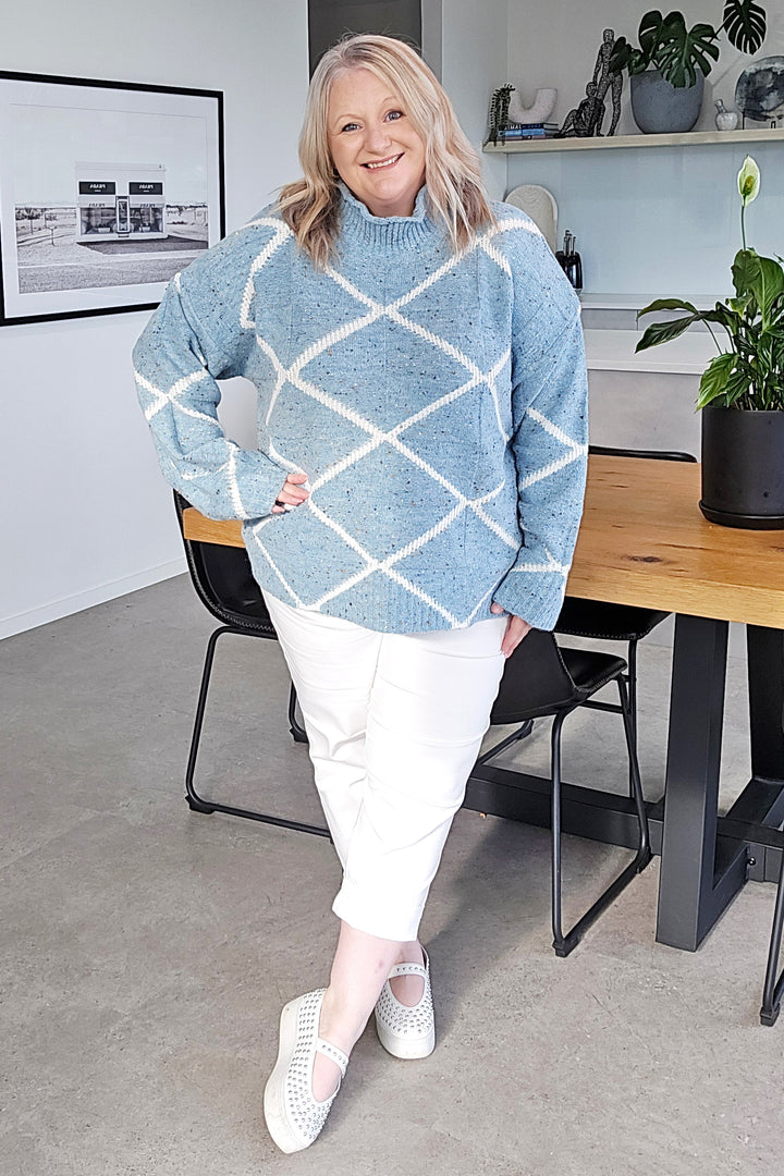 Isle of Mine McKenna Diamond Jumper Ice Blue