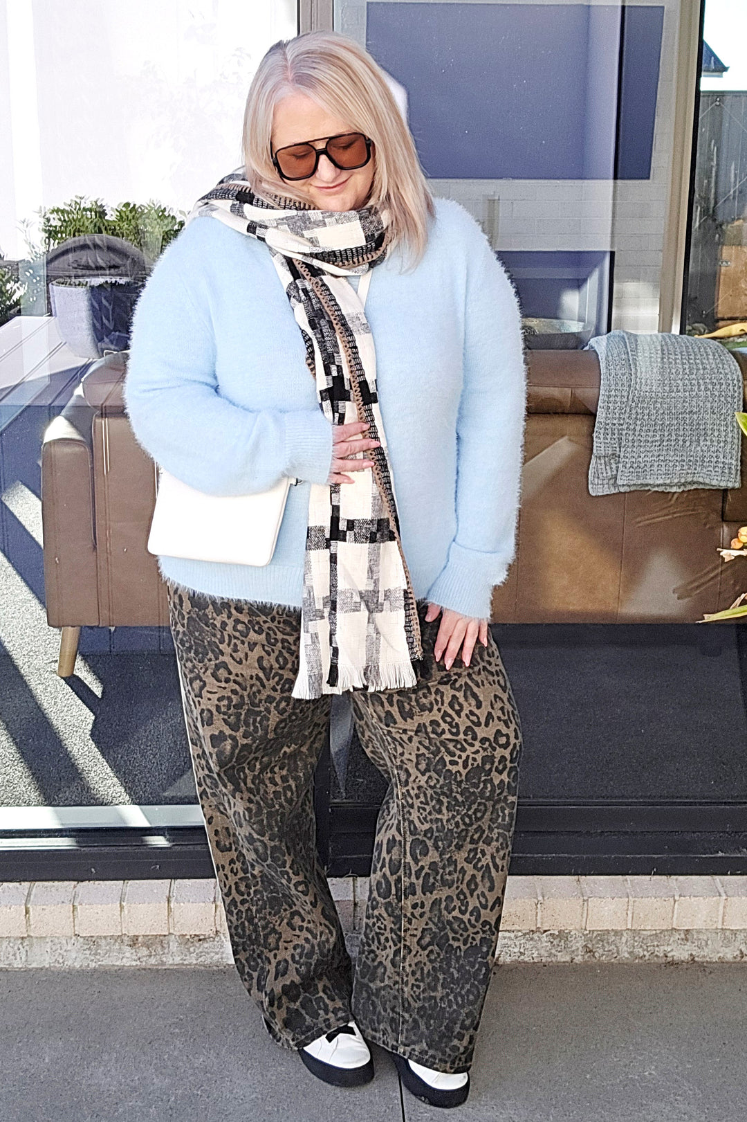 Curate Kick Back Leopard Jeans