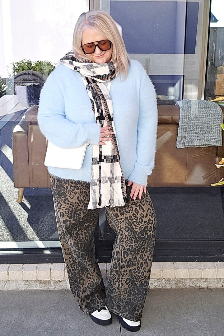 Curate Kick Back Leopard Jeans