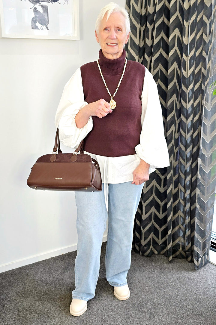 Eb & Ive Mahogany Zala Knit Vest