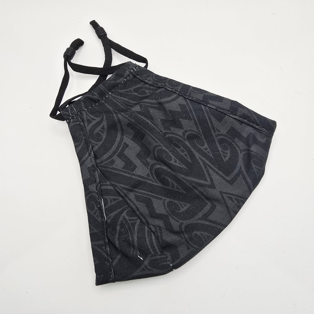 Black Maori Design Face Mask