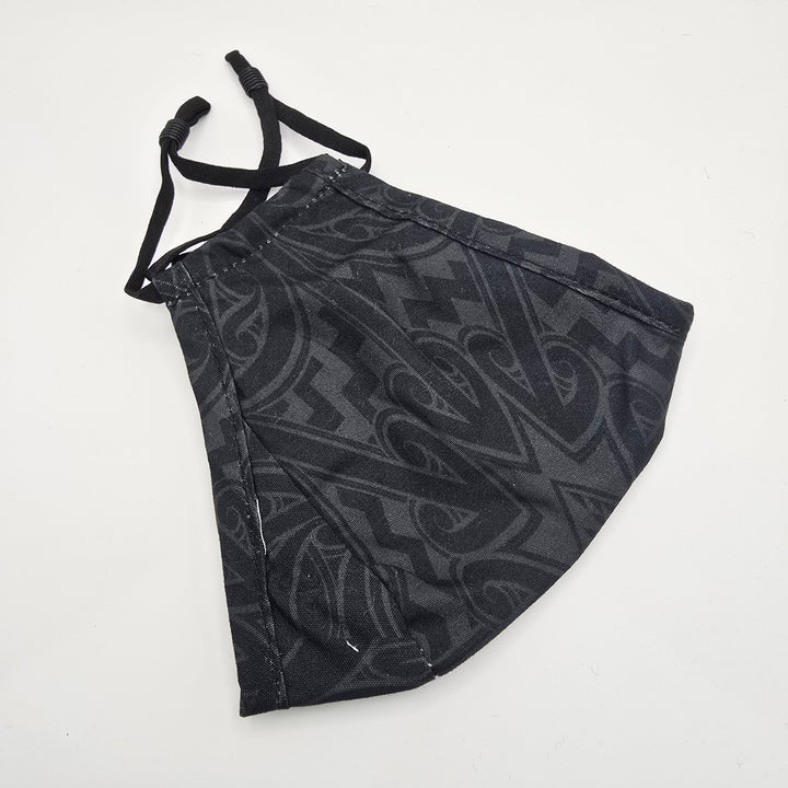 Black Maori Design Face Mask