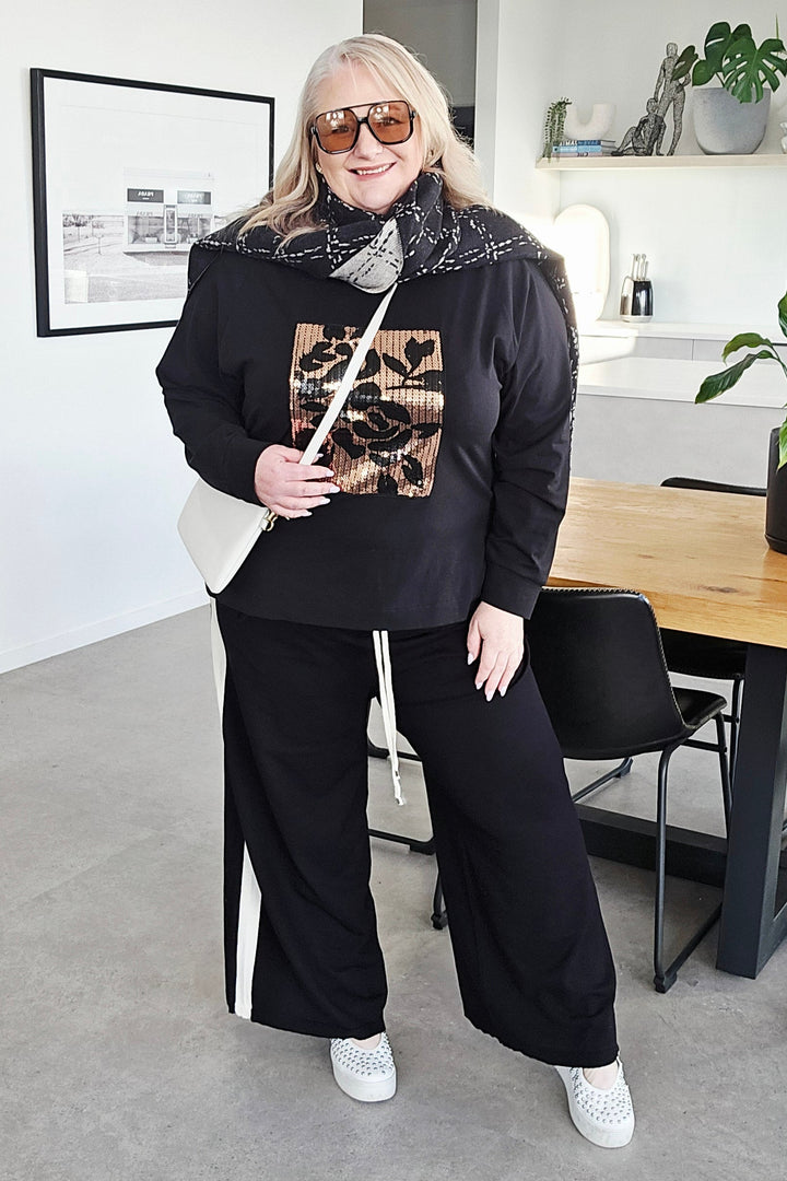 Zafina Black Calla Top