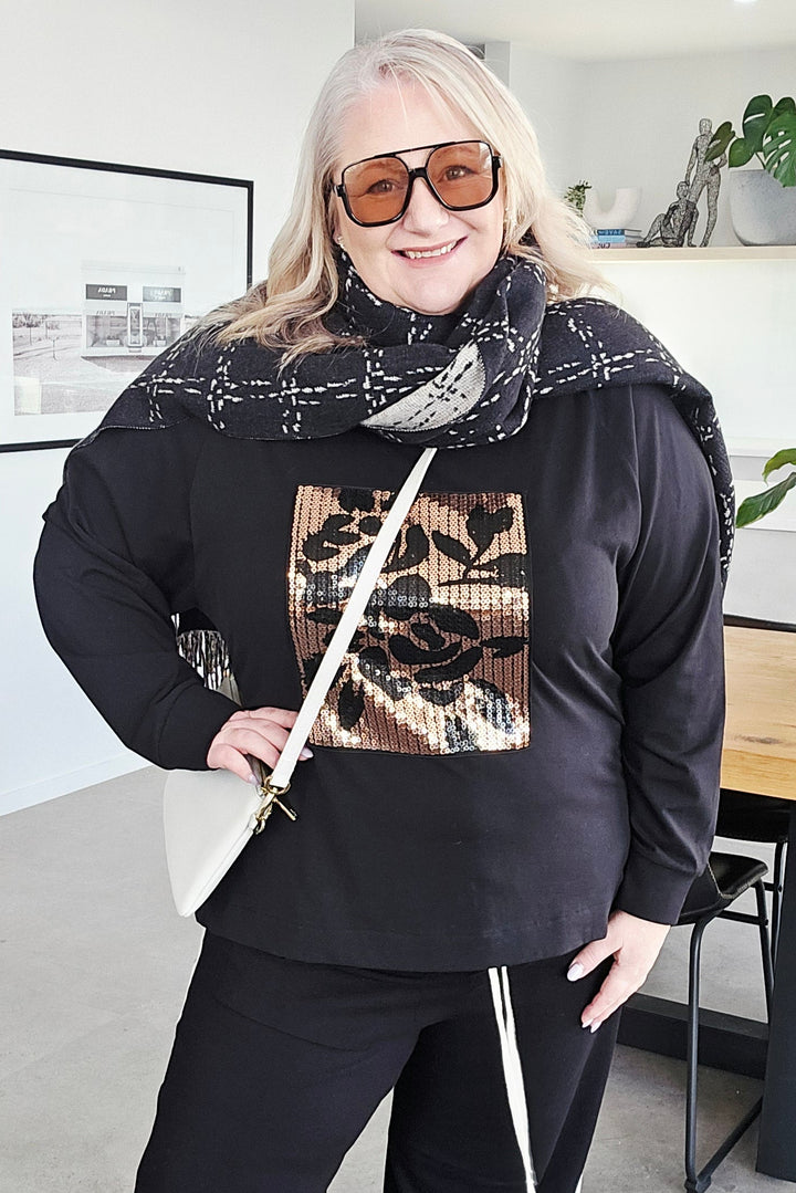 Zafina Black Calla Top
