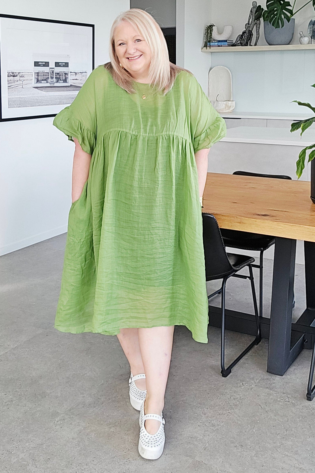 Two by Two Reversible Lime Green Reina Dress