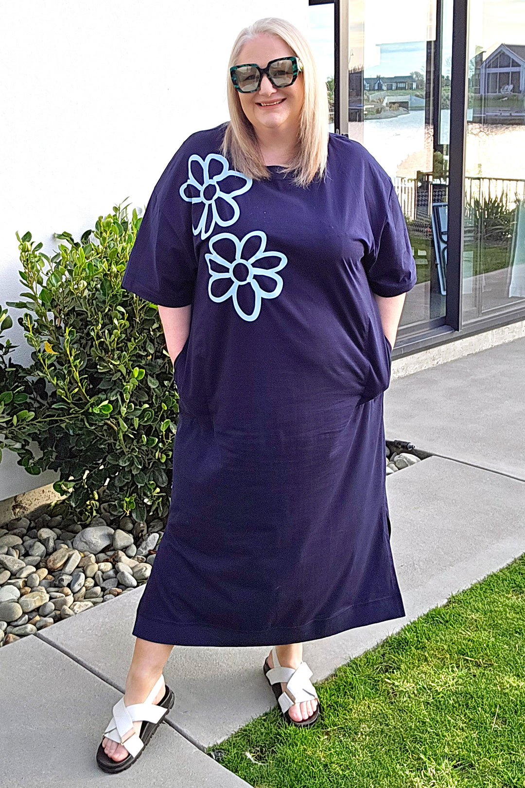 Jellicoe Navy Flower Evie Dress - RAPT ONLINE