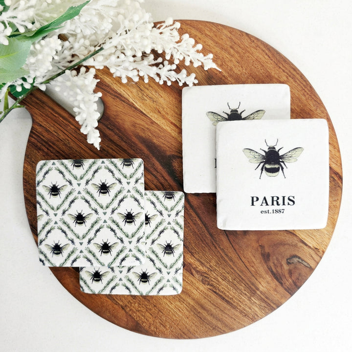 Paris Bee Black &amp; White Coasters