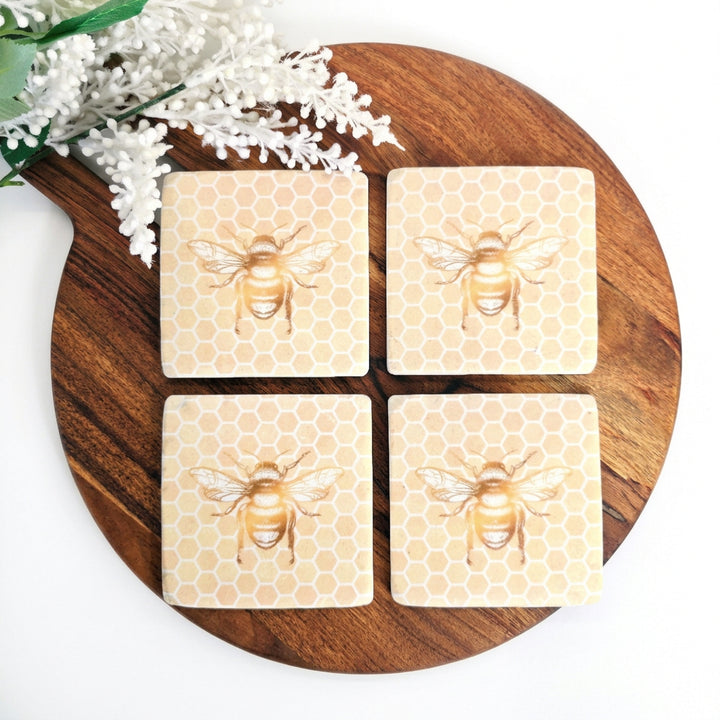 Honeycomb Bee Coasters Set