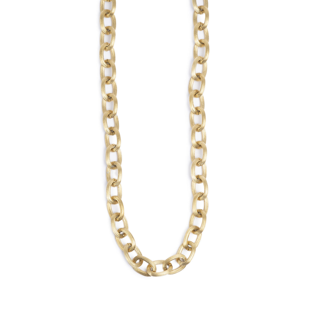 A&C Brushed Link Necklace Golds