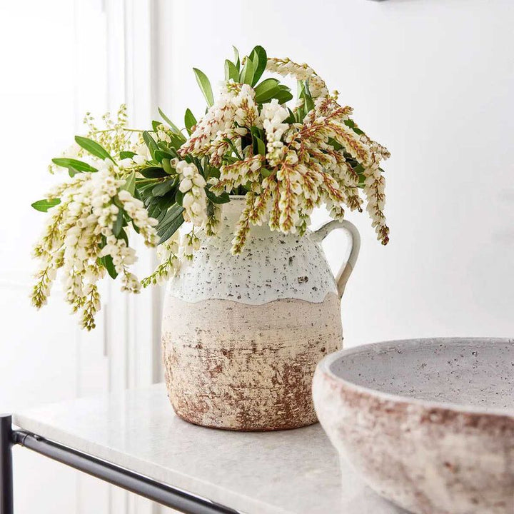 French Country Pebbles White Terracotta Jug