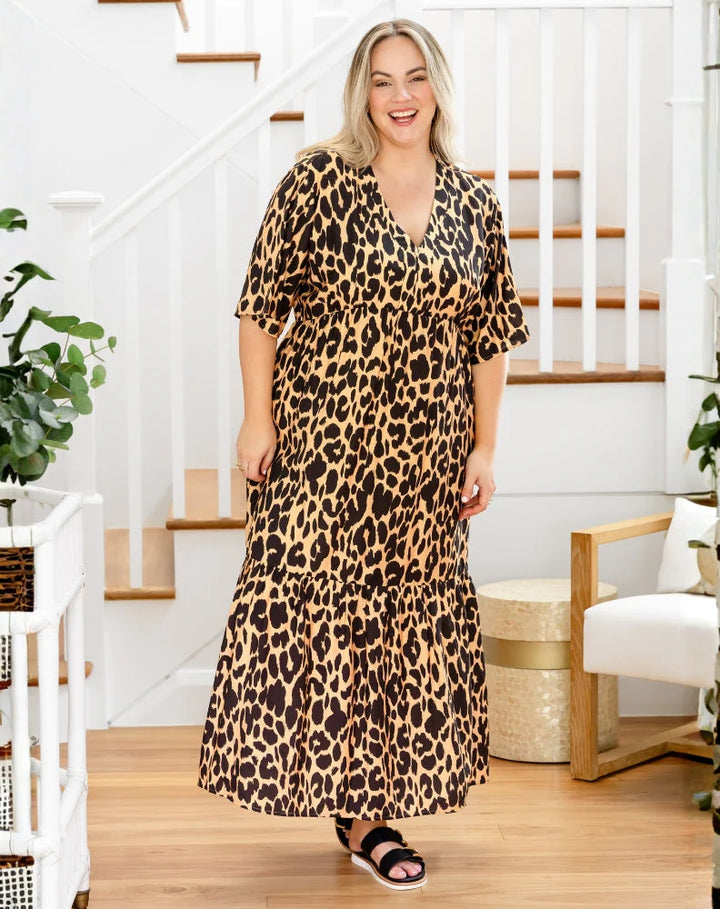 Freez Leopard Print Wendy Maxi Dress