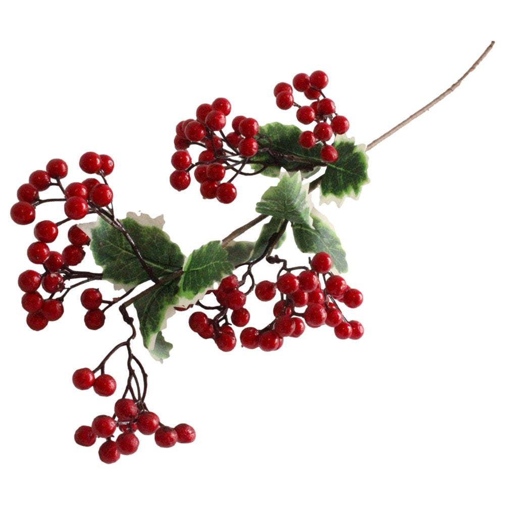 Red Berry Pick with Leaves 70cm, image 2 - RAPT ONLINE