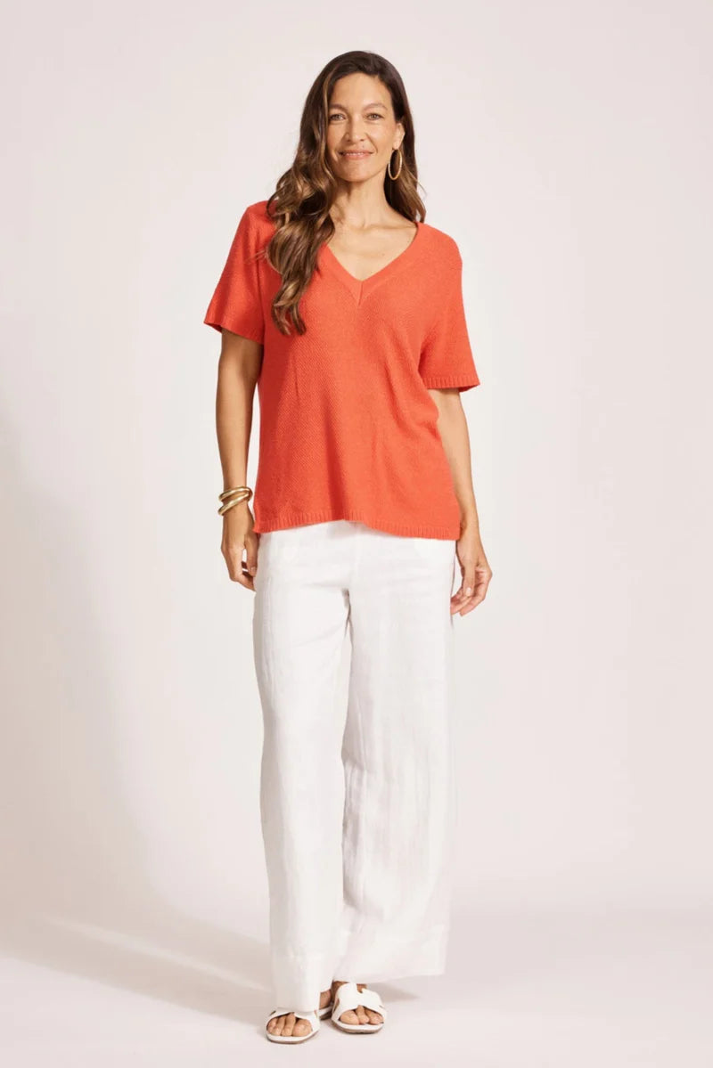 Eb & Ive Artemis Coral V Knit Top