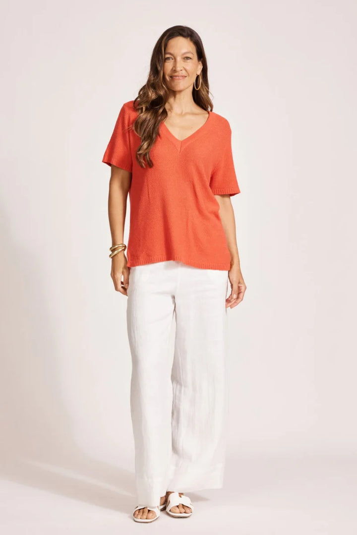 Eb & Ive Artemis Coral V Knit Top
