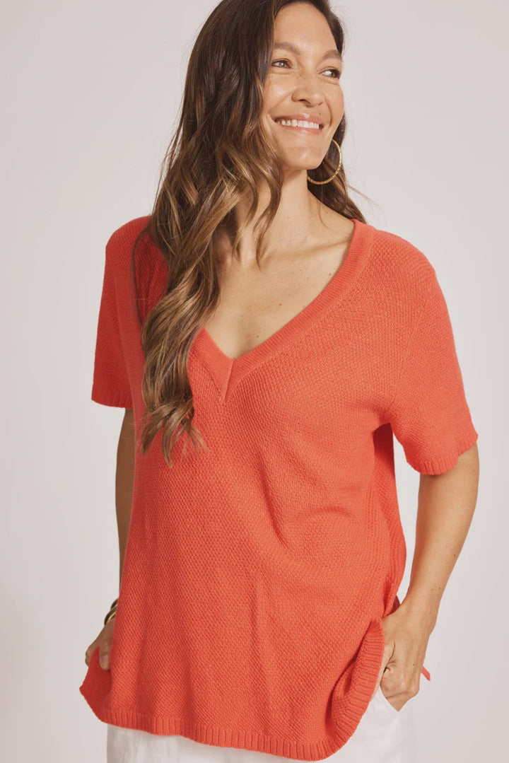 Eb & Ive Artemis Coral V Knit Top