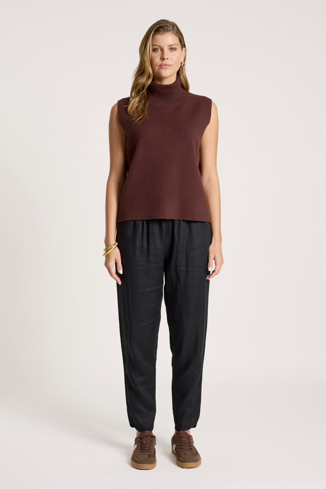 Eb & Ive Mahogany Zala Knit Vest