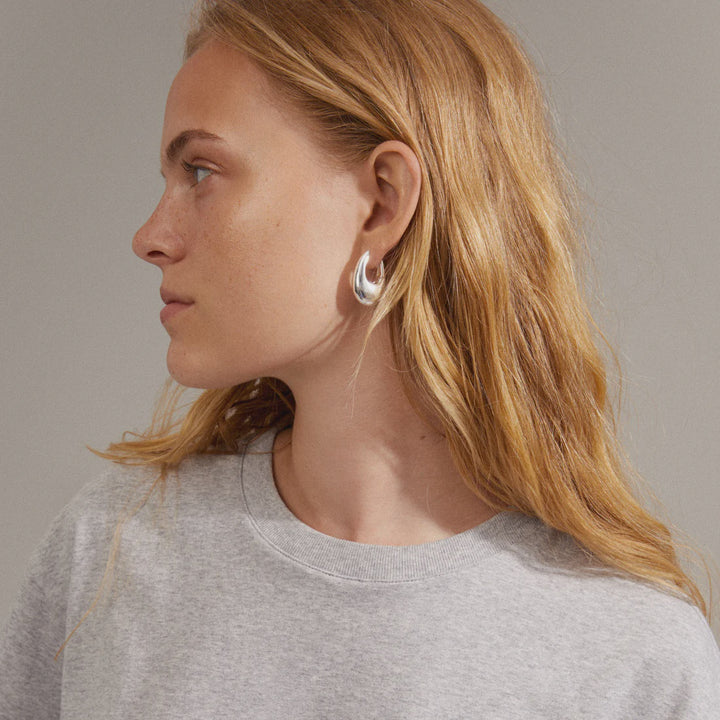 SILVER CHUNKY AUTUMN EARRINGS