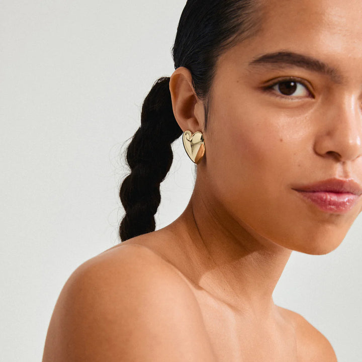 Pilgrim Gold Heart Annemette Earrings