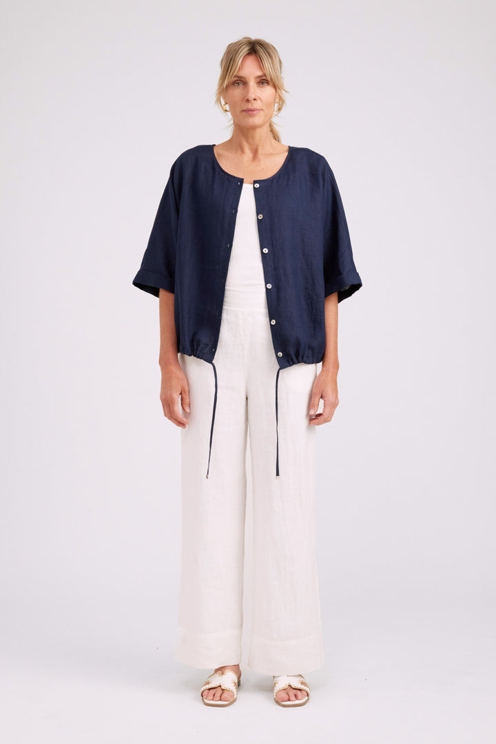 Eb & Ive Navy Button Top/Jacket
