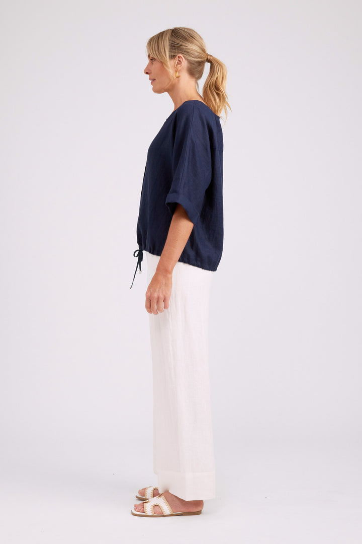 Eb & Ive Navy Button Top/Jacket