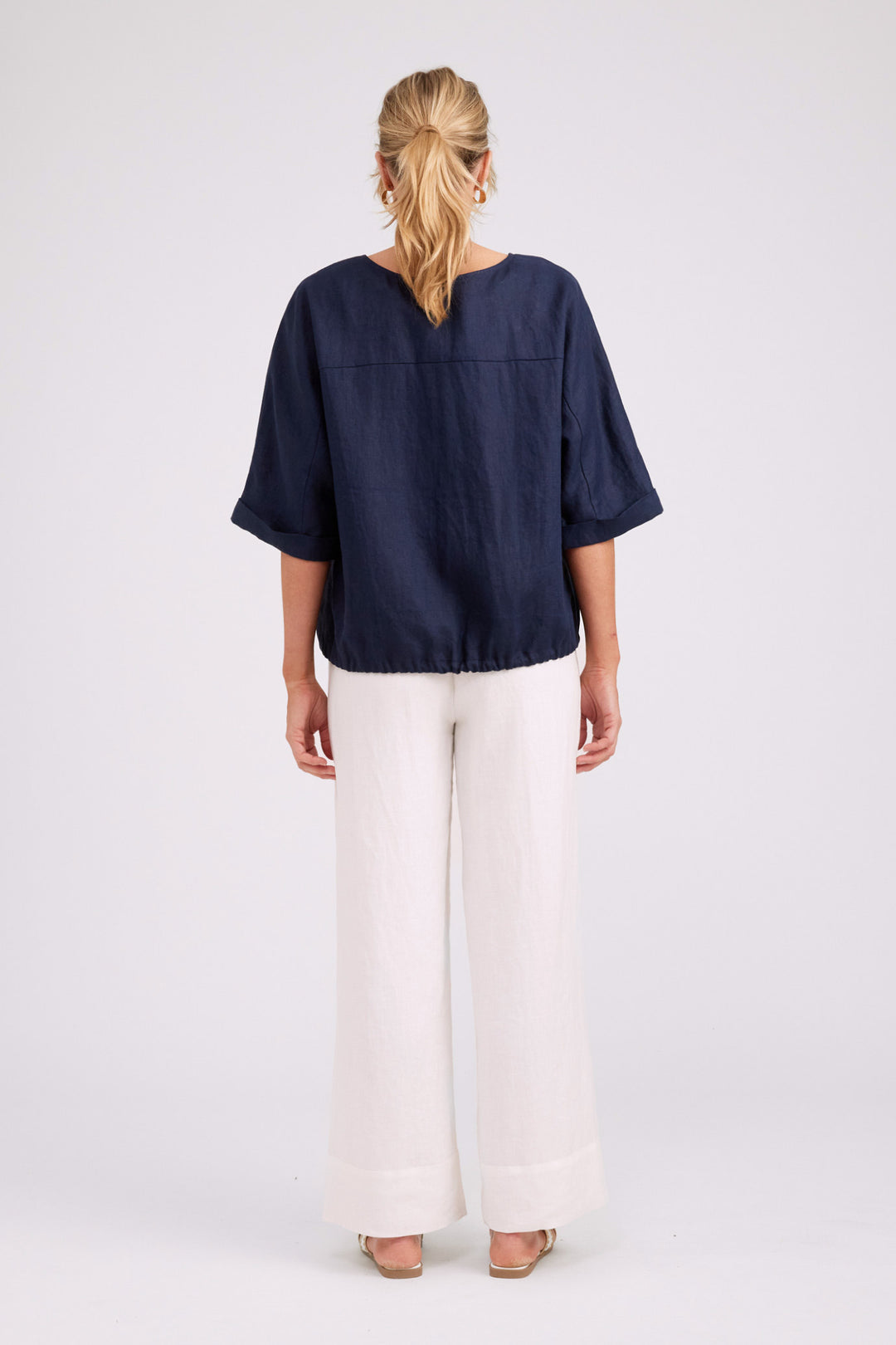 Eb & Ive Navy Button Top/Jacket