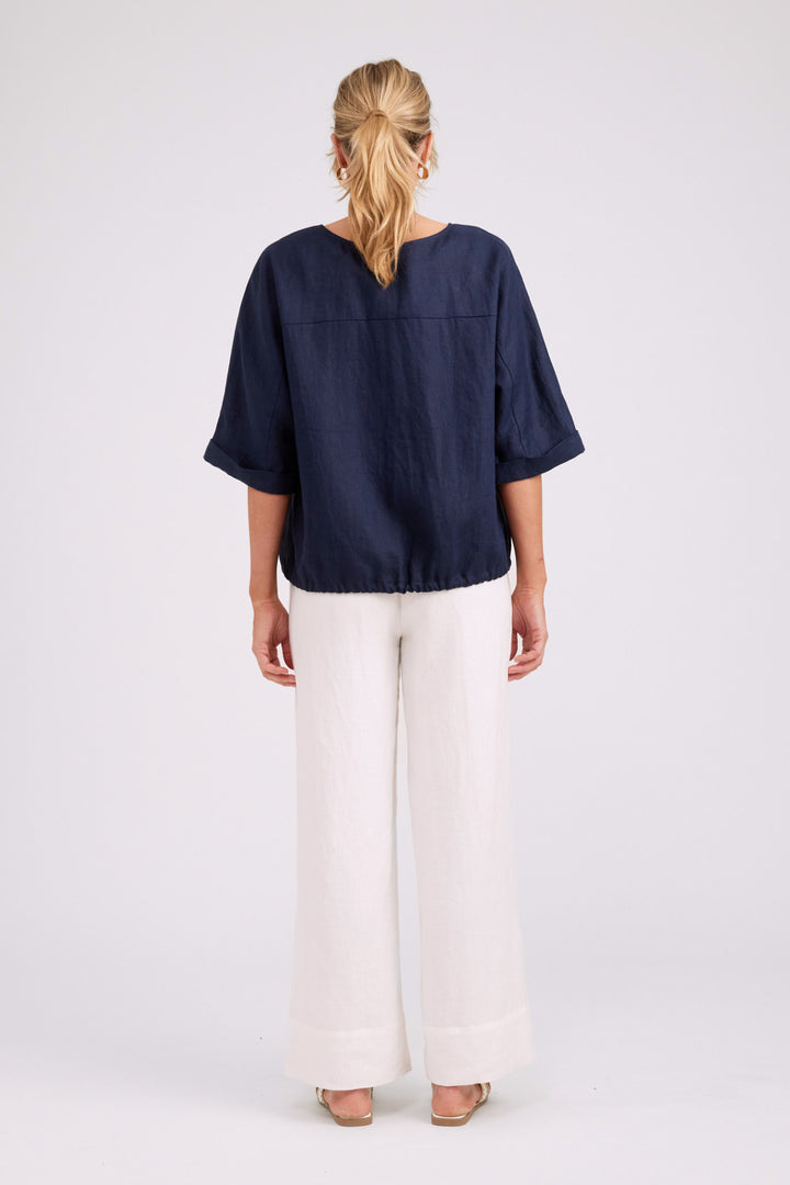 Eb & Ive Navy Button Top/Jacket