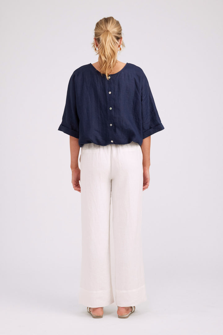 Eb & Ive Navy Button Top/Jacket