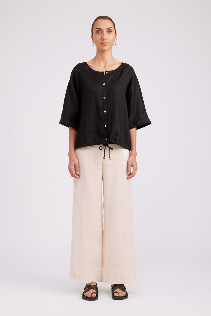Eb & Ive Black Button Top/Jacket
