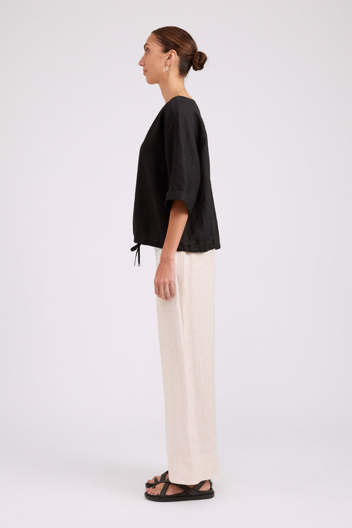 Eb & Ive Black Button Top/Jacket