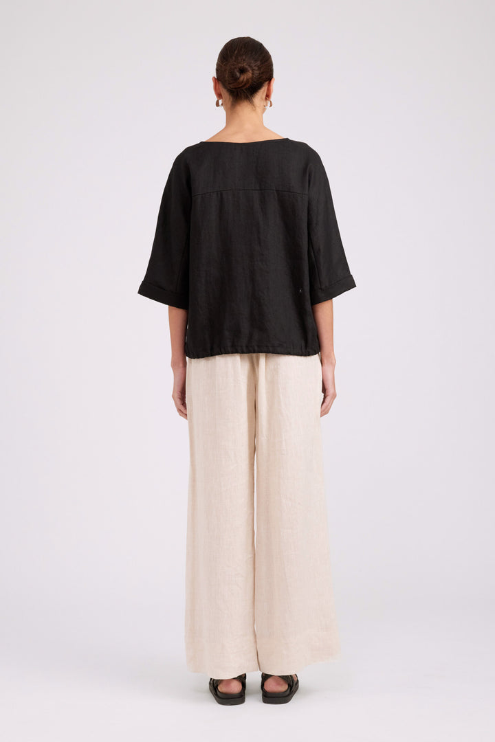 Eb & Ive Black Button Top/Jacket